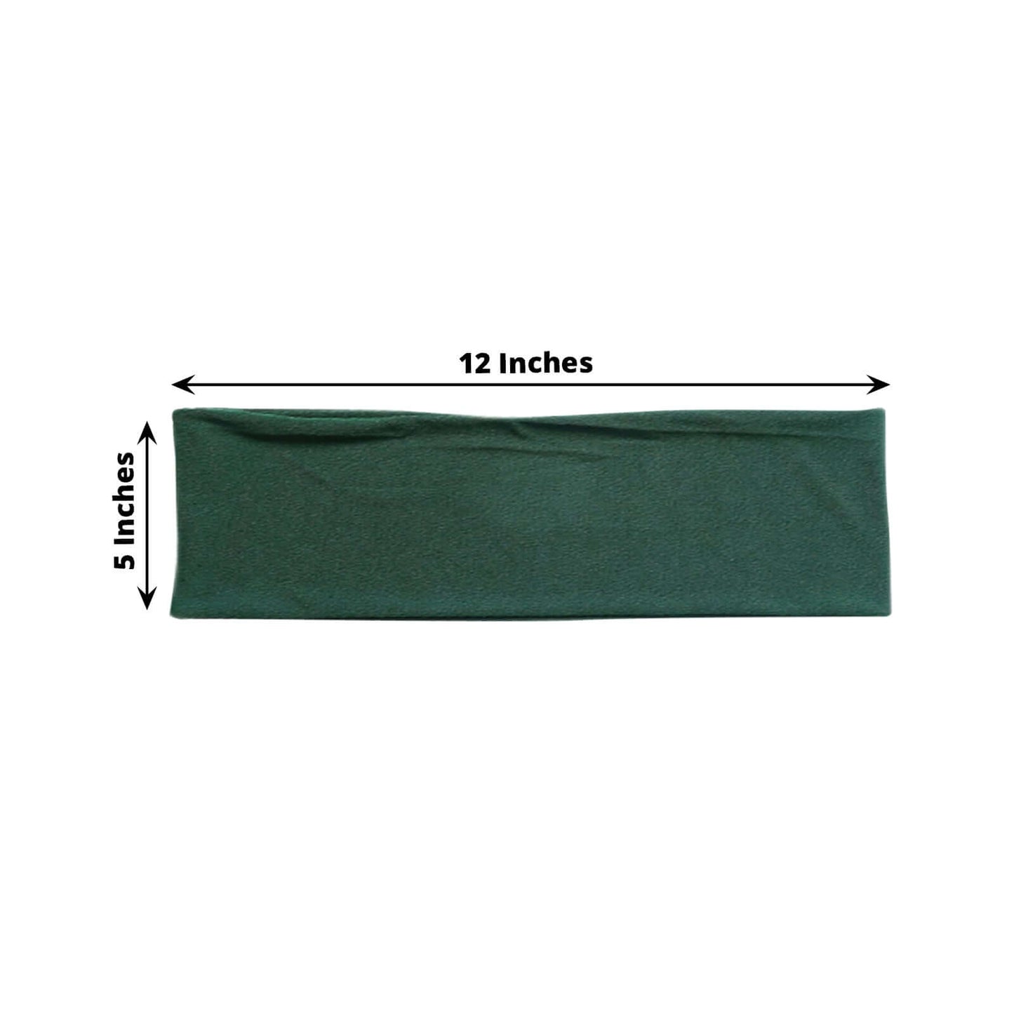5 Pack Stretch Spandex Chair Sashes Hunter Emerald Green - Fitted Finish Two Ply Heavy Duty Chair Bands 5"x12"