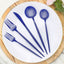 50-Pack Plastic Utensil Set Royal Blue - Premium Disposable Heavy Duty Sleek Flatware