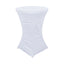 Heavy Duty Spandex 30" Fitted Round Cocktail Table Cover White Ruched Pleated - Durable Stretch Design