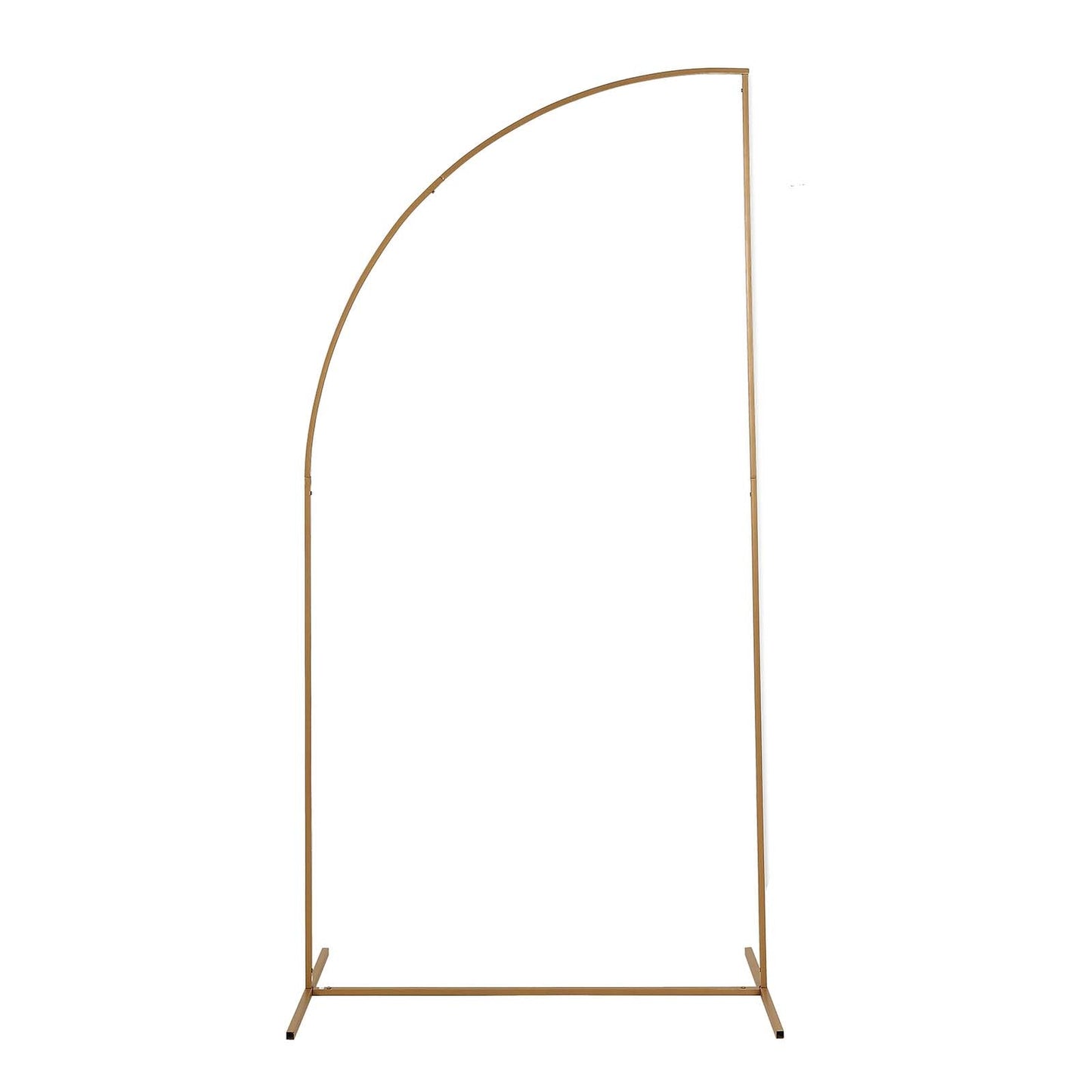 7ft Gold Metal Half Moon Floral Frame Wedding Arbor Stand, Chiara Backdrop Display Arch