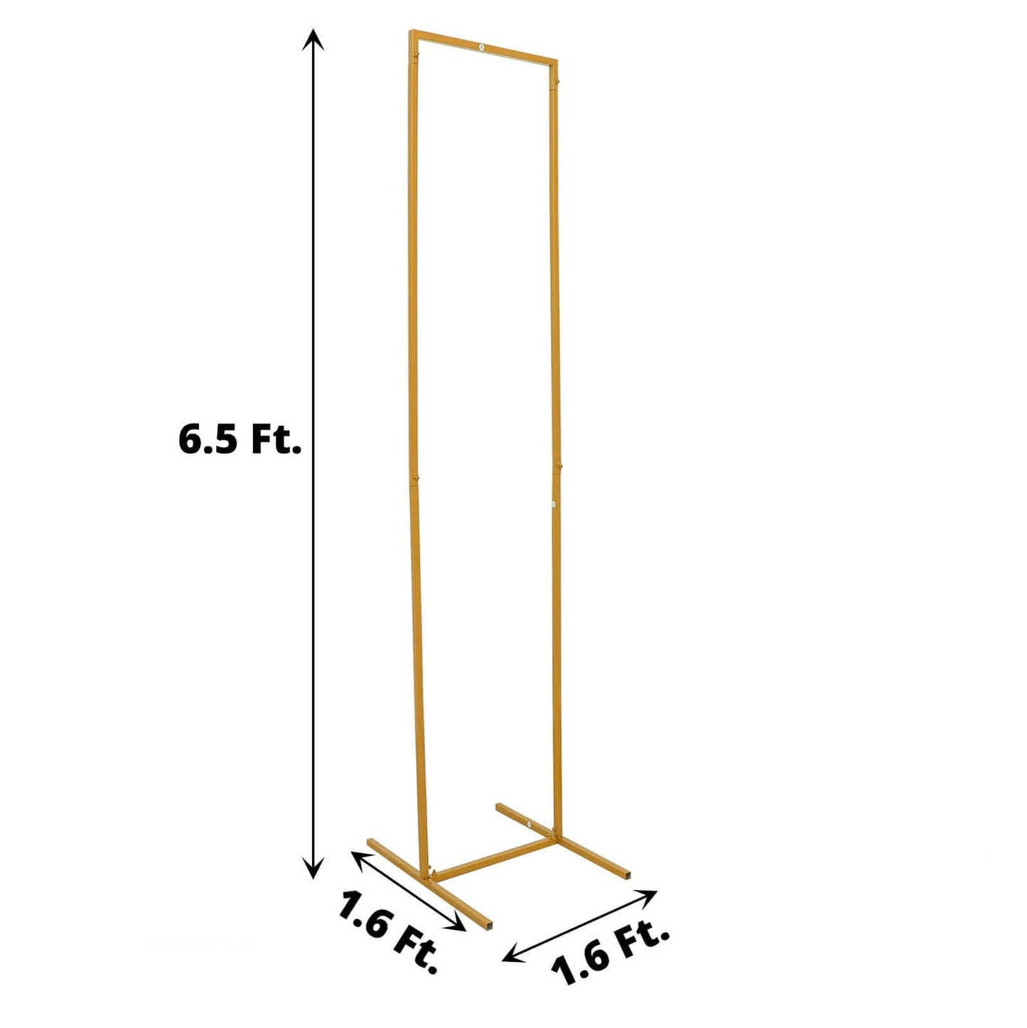 Wedding Arch Slim Gold Metal Rectangular Design Backdrop Stand - Floral Display Frame 6.5ft