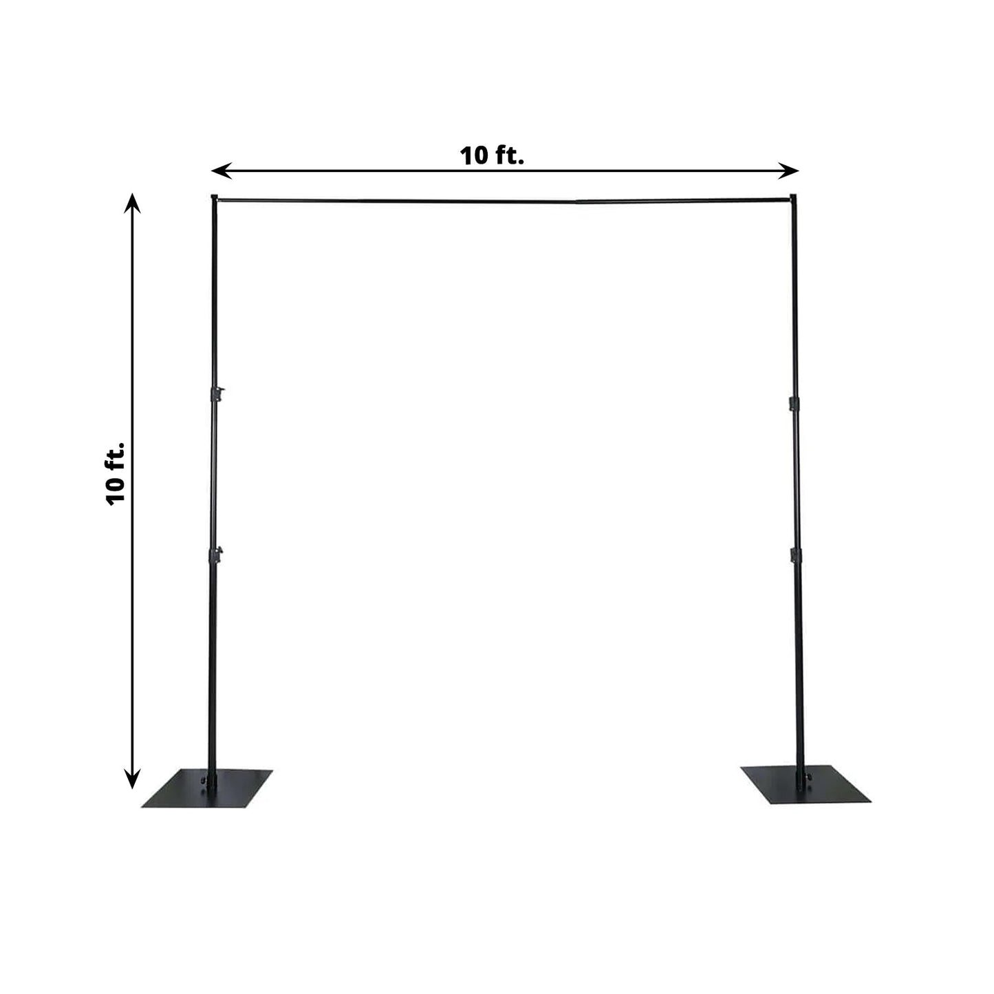 10ft Metal DIY Adjustable Heavy Duty Backdrop Stand Kit, Steel Base