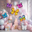 Set of 6 Assorted Butterfly Helium Foil Balloons, Fairy Tale Theme Party Supplies - 21",23",28"