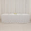 Fire Retardant Premium Polyester 8ft Rectangular Tablecloth White Fitted High-Performance Table Cover for Large Gatherings