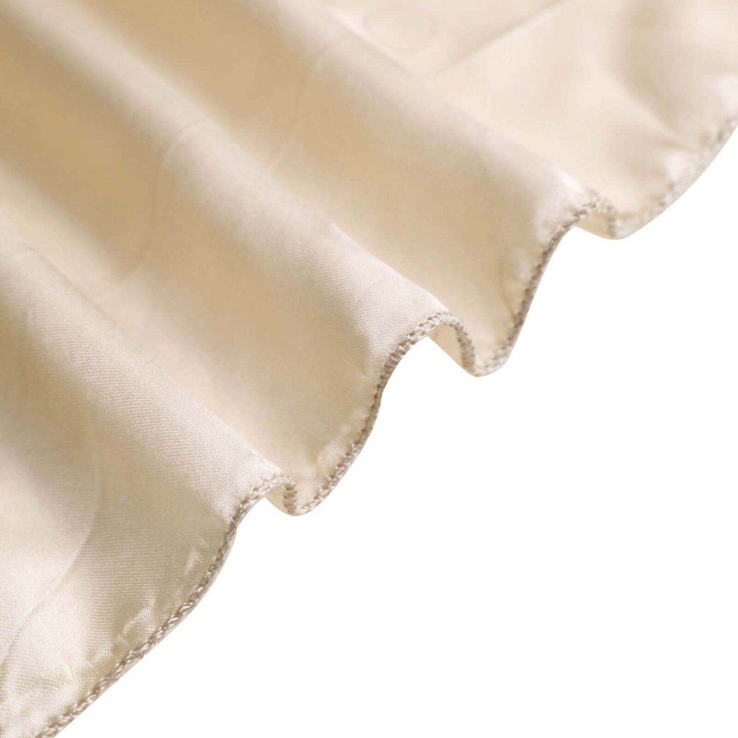 Satin Chair Cover Self-Tie Universal Design Beige - Durable Slip-On Cover for Folding, Dining, Banquet & Standard Chairs