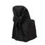 10-Pack Polyester Slip-On Folding Chair Covers with Attached Sashes â€“ Black Durable Reusable Covers for Wedding & Event Decor