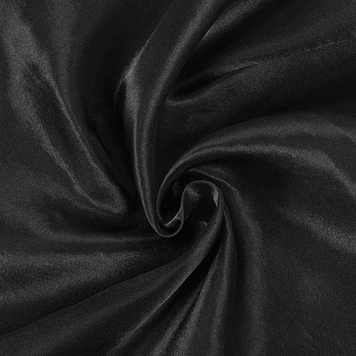 Satin 108" Round Tablecloth Black - Smooth and Lustrous Table Cover for Weddings & Events