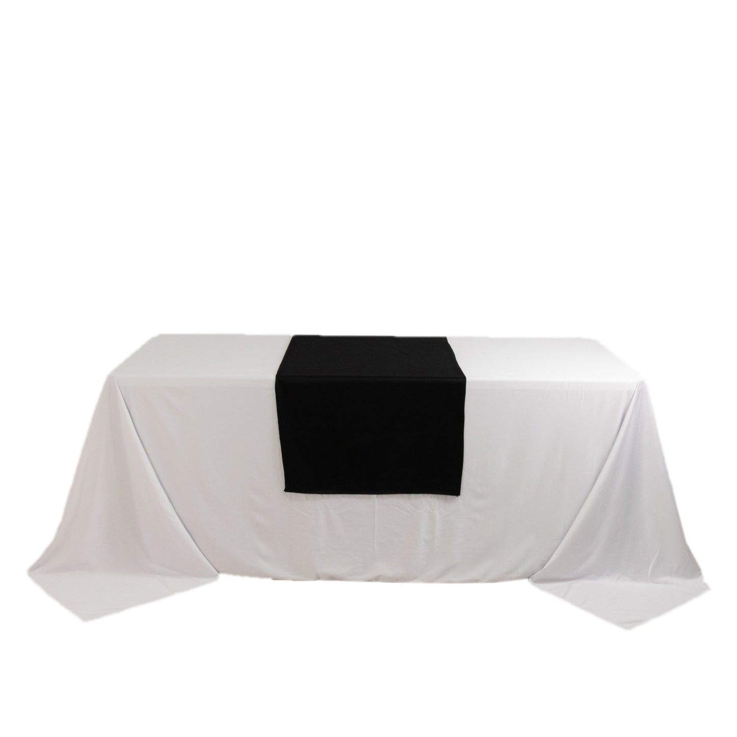 Scuba Polyester 24"x72" Wide Table Runner Black - Wrinkle-Free Table Linen