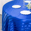 Satin Striped 120" Round Tablecloth Royal Blue - Silky Smooth Seamless Table Cover