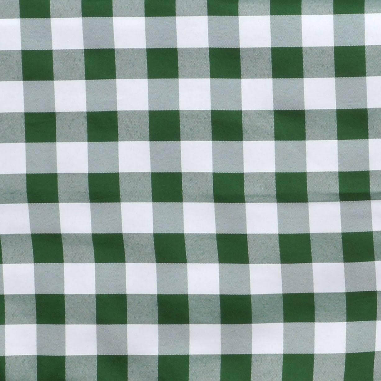Polyester 90"x132" Rectangle Tablecloth White/Green - Seamless Checkered Buffalo Plaid Table Cover