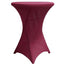 Spandex 30" Round Cocktail Table Cover Burgundy - Easy to Maintain Stretch Fitted Highboy Tablecloth