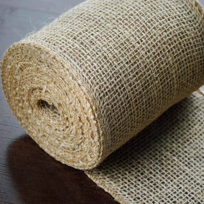 5"x10 Yards Natural Burlap Fabric Roll, Jute DIY Craft Fabric Bolt