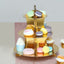 3-Tier Cardboard Cupcake Stand Metallic Gold - Reusable Dessert Table Display Tower for Classy Birthday Wedding Party Decoration 14"