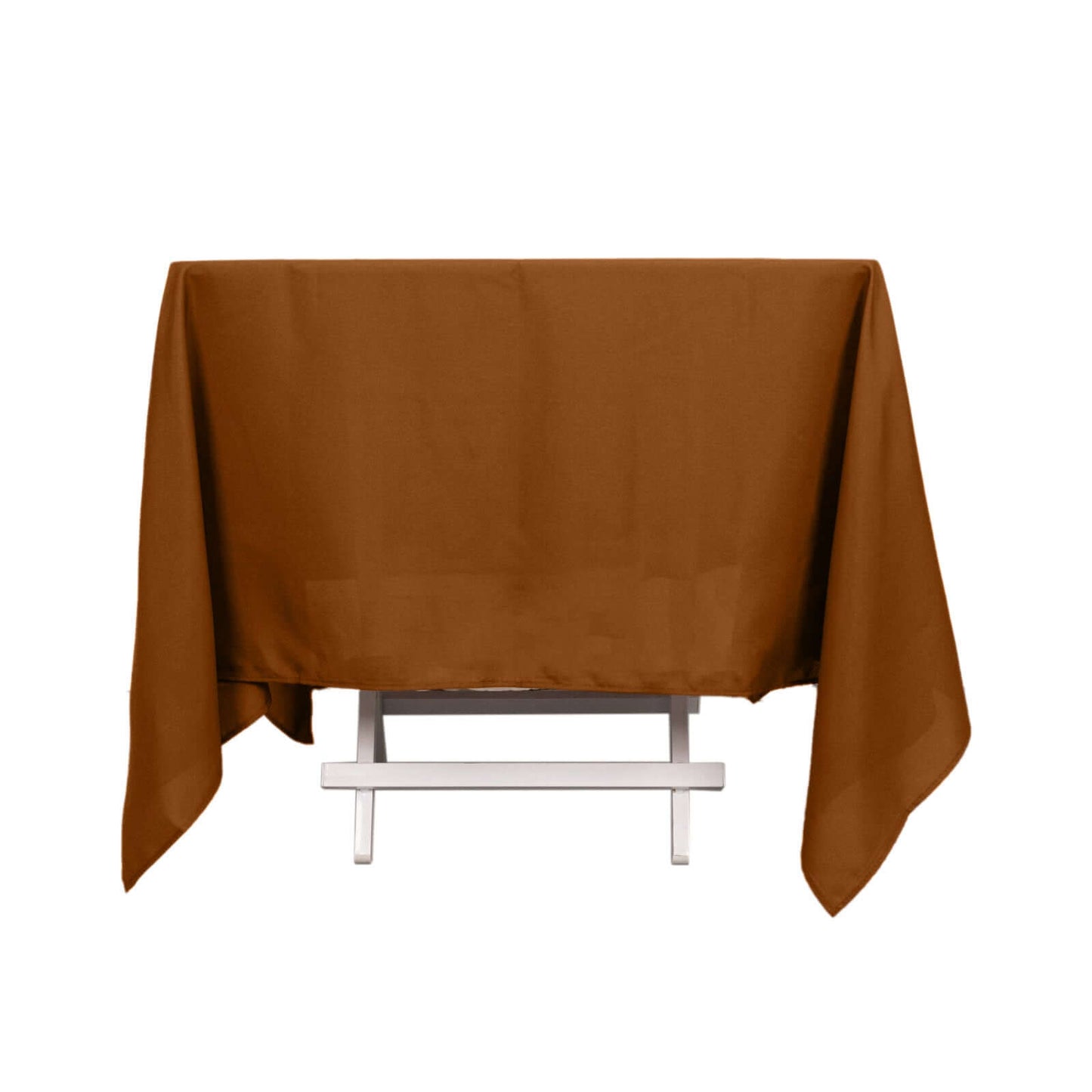 Polyester Square 70"x70" Tablecloth Cinnamon Brown - Wrinkle-Resistant & Durable Table Cover