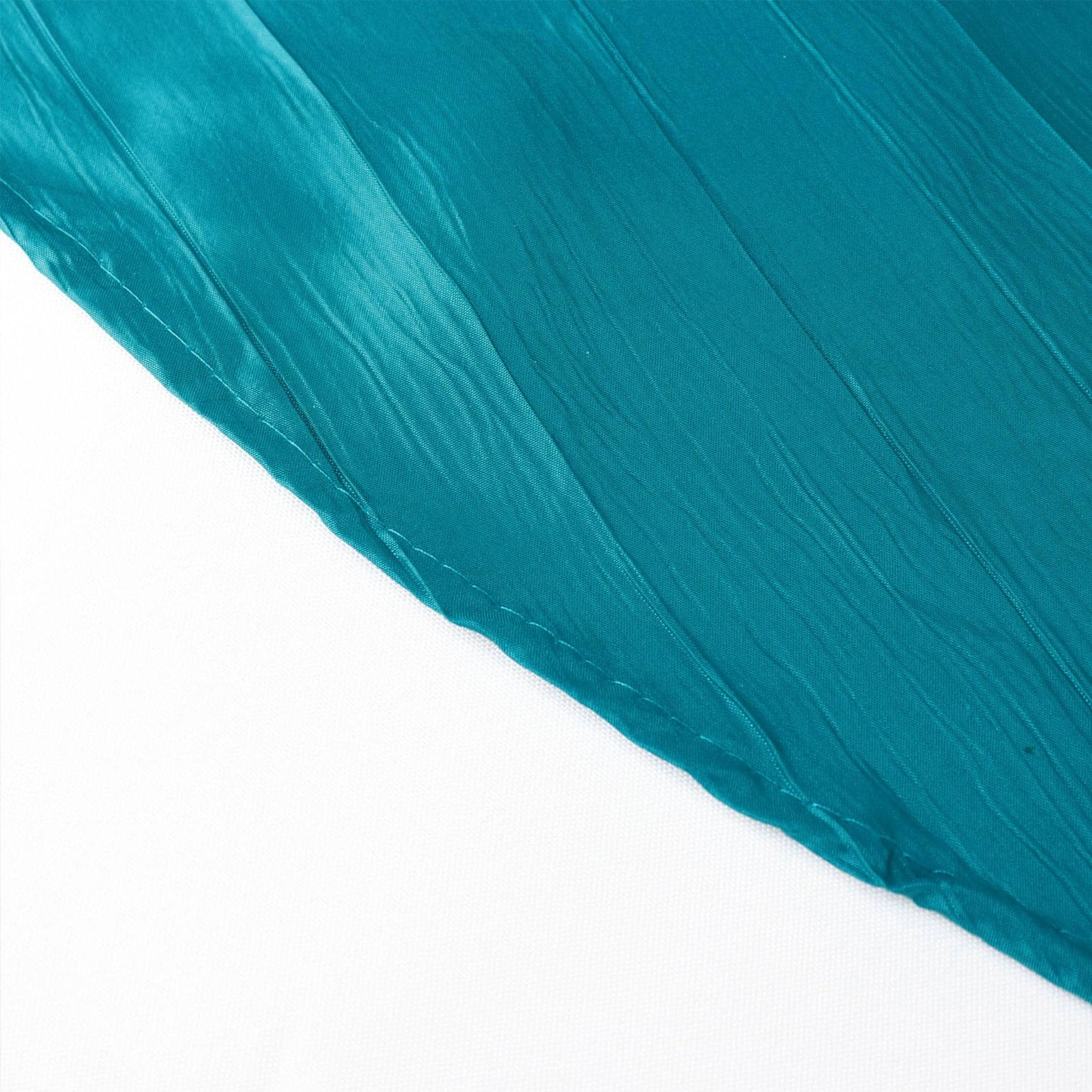 Taffeta 120" Round Tablecloth Teal - Seamless Accordion Crinkle Table Cover