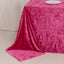 Premium Crushed Velvet 90"x132" Rectangle Tablecloth Fuchsia - Reusable Soft & Seamless Table Cover