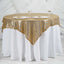 Sequin 60"x60" Table Overlay Square Tablecloth Gold - Luxe Wedding Table Topper