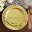 25-Pack Paper 10" Round Dinner Plates in Metallic Gold Sunray Design - Disposable Heavy Duty 350GSM Party Plates