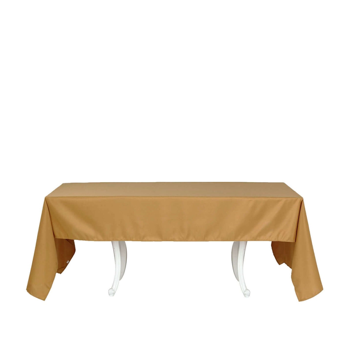 Polyester 60"x126" Rectangle Tablecloth Gold - Wrinkle-Resistant Table Cover for Weddings & Parties