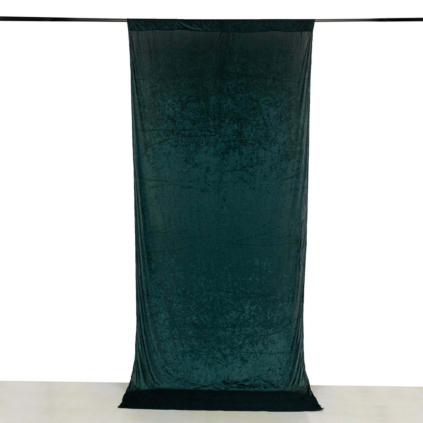 Hunter Emerald Green Crushed Velvet Backdrop Curtain â€“ 5ft x 12ft Event Drape with Rod Pocket, Privacy Panel for Photo Booths & Events