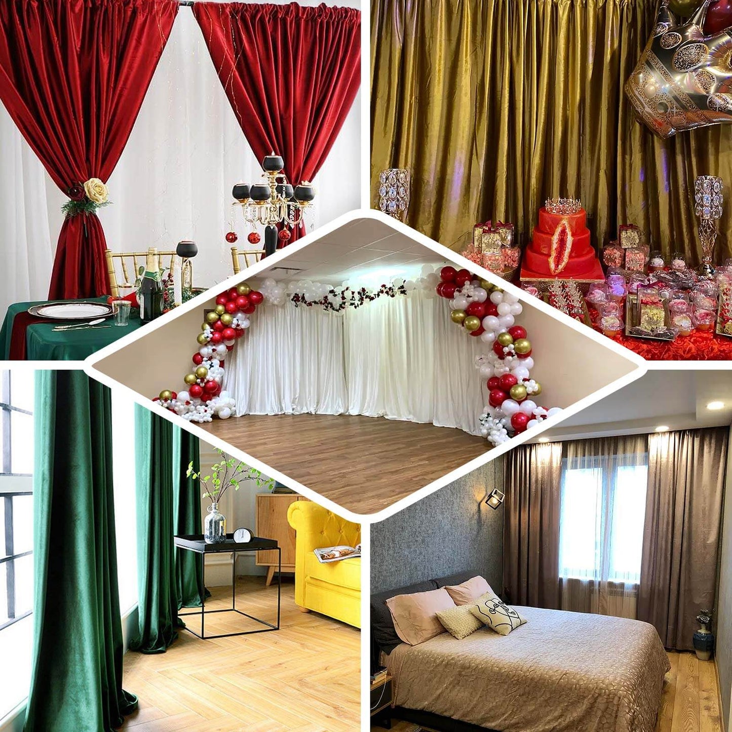 Beige Crushed Velvet Backdrop Curtain â€“ 8ft x 8ft Event Drape with Rod Pocket, Privacy Panel for Photo Booths & Events