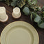 25-Pack Paper 10" Round Dinner Plates in Khaki Sunray Design with Gold Rim - Disposable Heavy Duty 350GSM Party Plates