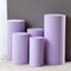 Set of 5 Lavender Lilac Spandex Cylinder Pedestal Stand Covers, Stretchable Pillar Prop Covers - 160 GSM