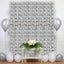 10 Pack Metallic Silver Double Row Mylar Foil Balloon Wall, Square Diamond Design Balloon Backdrop - 43"x11"