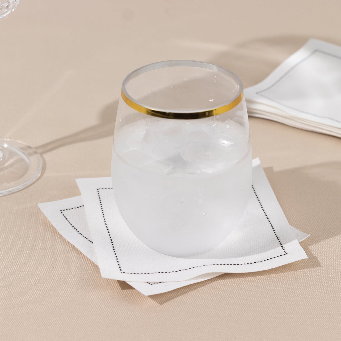Disposable Cotton Cocktail Napkins â€“ 50 White 4.5" x 4.5" Napkins for High-End Bars, Receptions & Parties