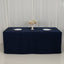 Fitted Polyester 72"x30" Rectangle Tablecloth Navy Blue with Open Back Design - Easy to Maintain and Wrinkle-Resistant Table Cover