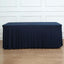 Spandex Rectangle 72"x30" Table Skirt Navy Blue with Wavy Skirt-Like Effect Table Cover