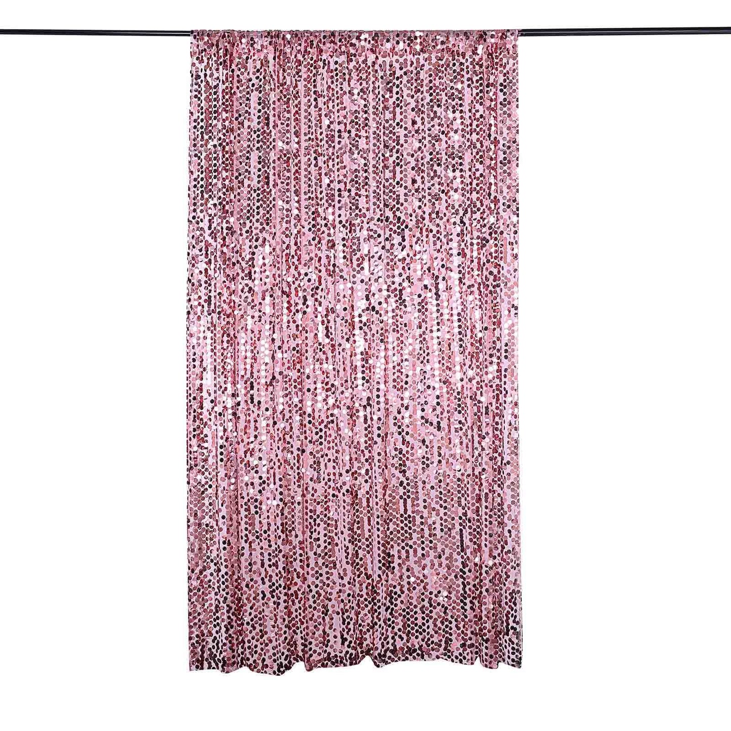 8ftx8ft Pink Big Payette Sequin Event Curtain Drapes, Backdrop Event Panel