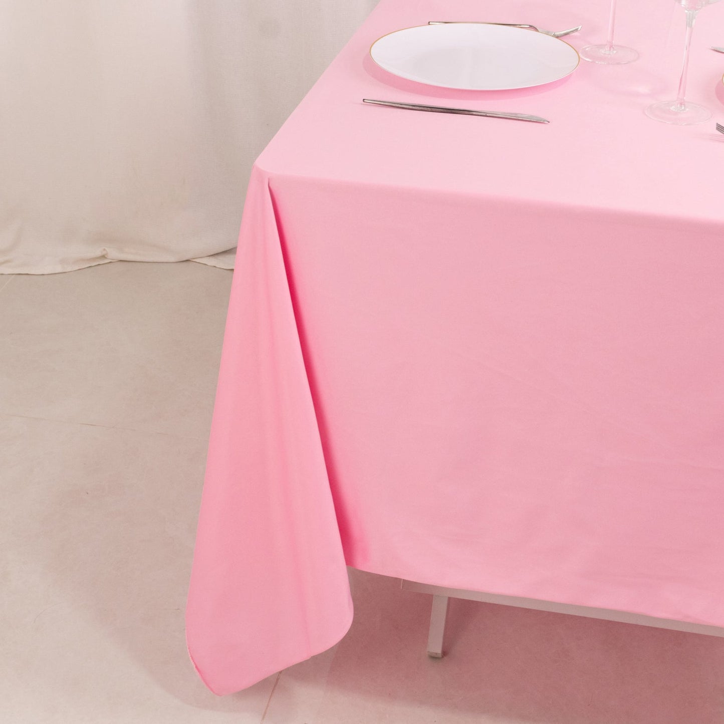 Scuba Square 70"x70" Tablecloth Pink - Wrinkle Free & Stain Resistant Table Cover
