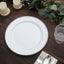 10-Pack Plastic 10" Round Dinner Plates in White with Silver Beaded Rim - Disposable Party Plates for Banquets & Festive Occasions