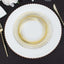 10-Pack Plastic 7" Round Dessert Plates in Clear with Gold Swirl Rim