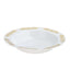 10-Pack Plastic Round Soup Bowl in White with Gold Embossed Scalloped Rim - Sturdy Disposable Salad Dessert Bowls for Catering & Events 12oz
