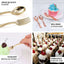 24-Pack Plastic Mini Dessert Spoons Rose Gold - Heavy Duty Disposable Silverware 4"