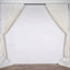 2 Pack Ivory Scuba Polyester Event Curtain Drapes, Durable Flame Resistant Backdrop Event Panels Wrinkle Free with Rod Pockets - 10ftx10ft