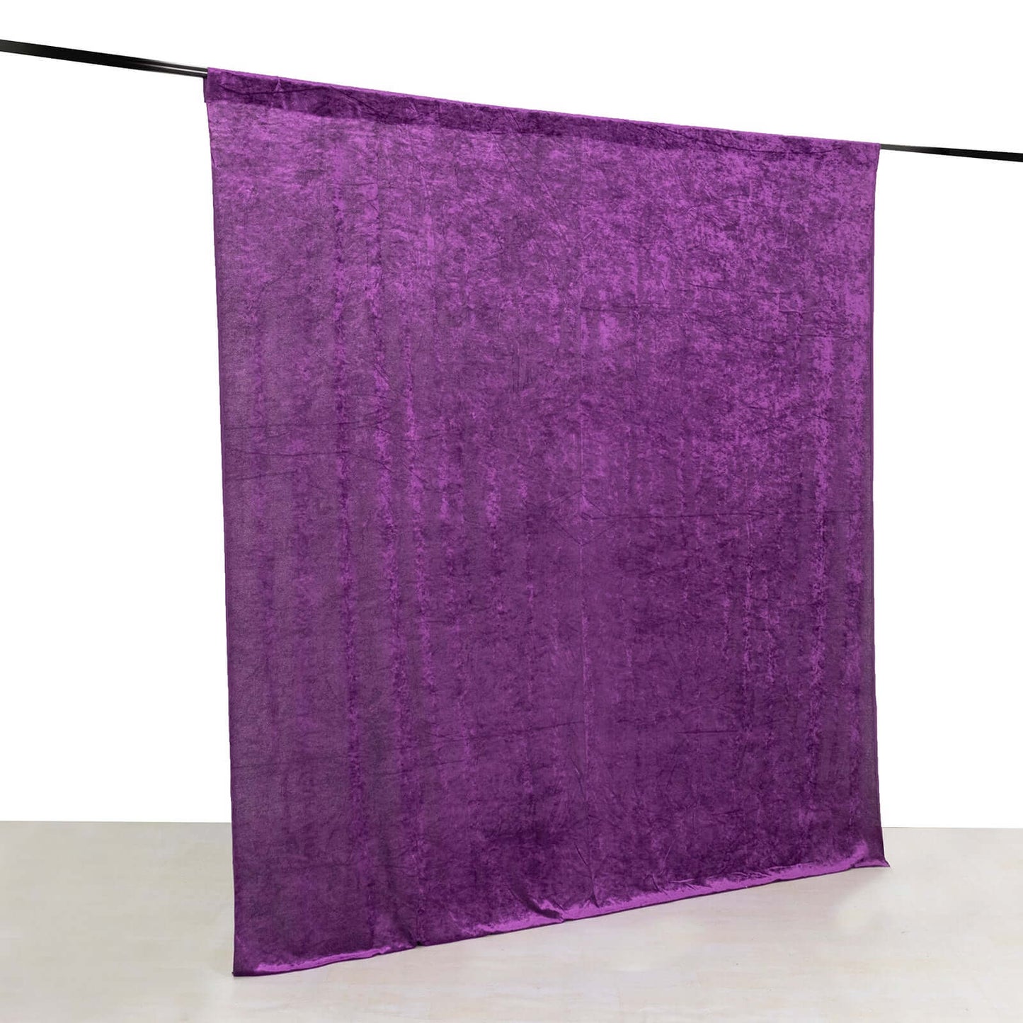 Purple Crushed Velvet Backdrop Curtain â€“ 8ft x 8ft Event Drape with Rod Pocket, Privacy Panel for Photo Booths & Events