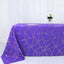Polyester 90"x132" Rectangle Tablecloth Purple Seamless with Gold Foil Geometric Pattern - Wrinkle-Resistant Seamless Table Cover