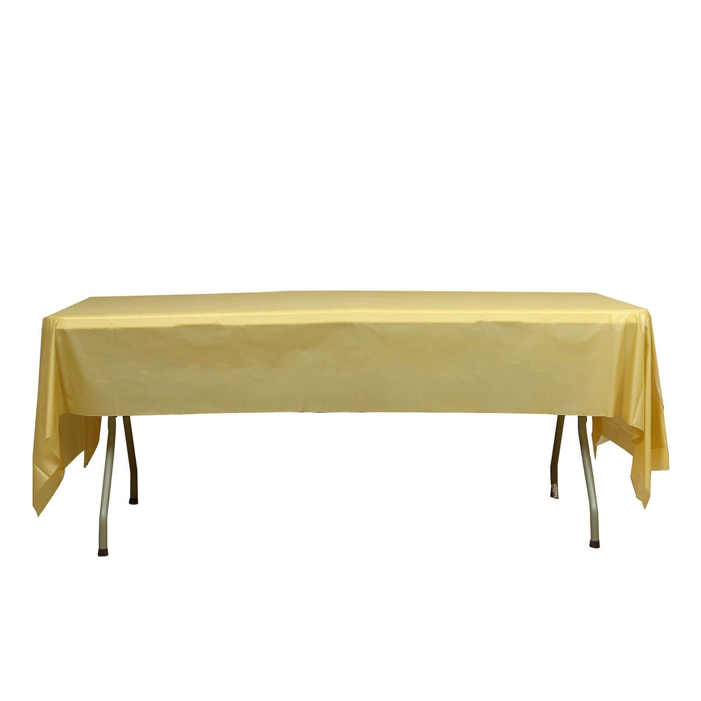 5-Pack Plastic Table Covers Gold Rectangle - Reliable PVC Disposable Covers for Gatherings 54"x108"