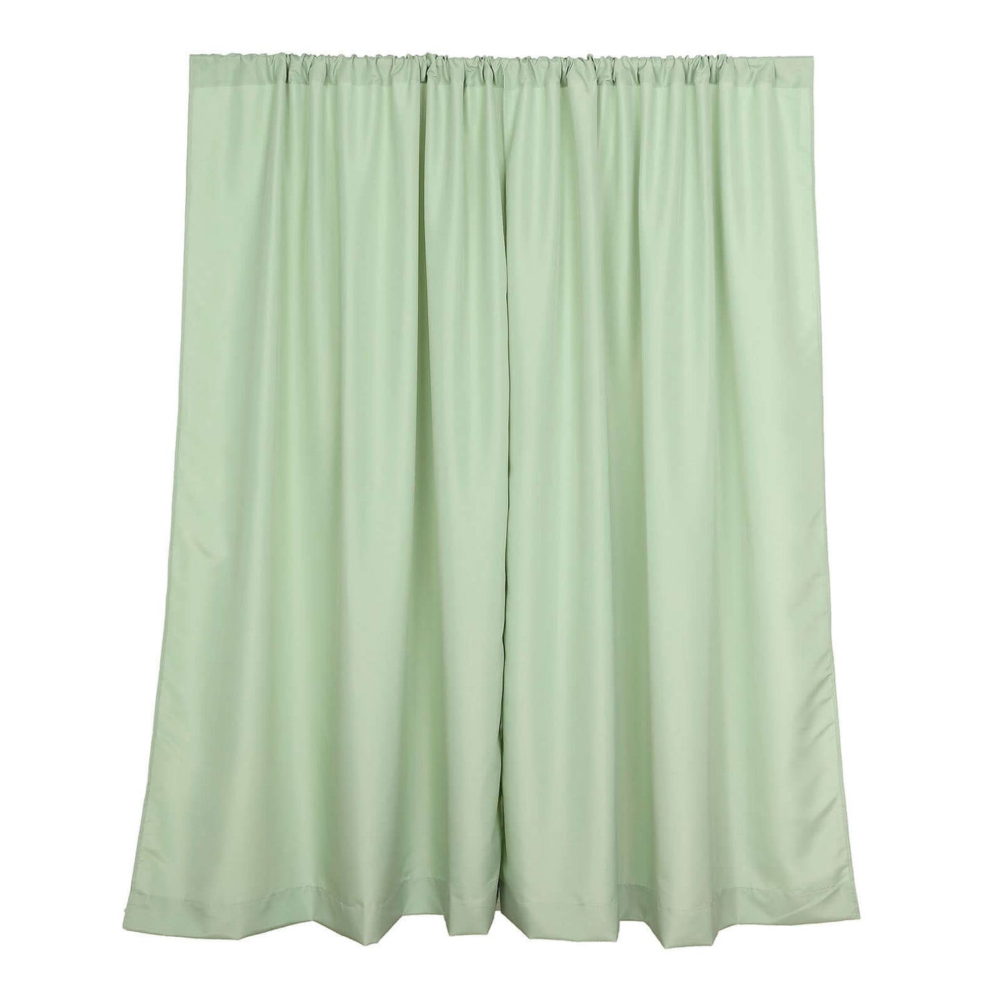 2 Pack Sage Green Polyester Event Curtain Drapes, 10ftx8ft Backdrop Event Panels With Rod Pockets 130 GSM