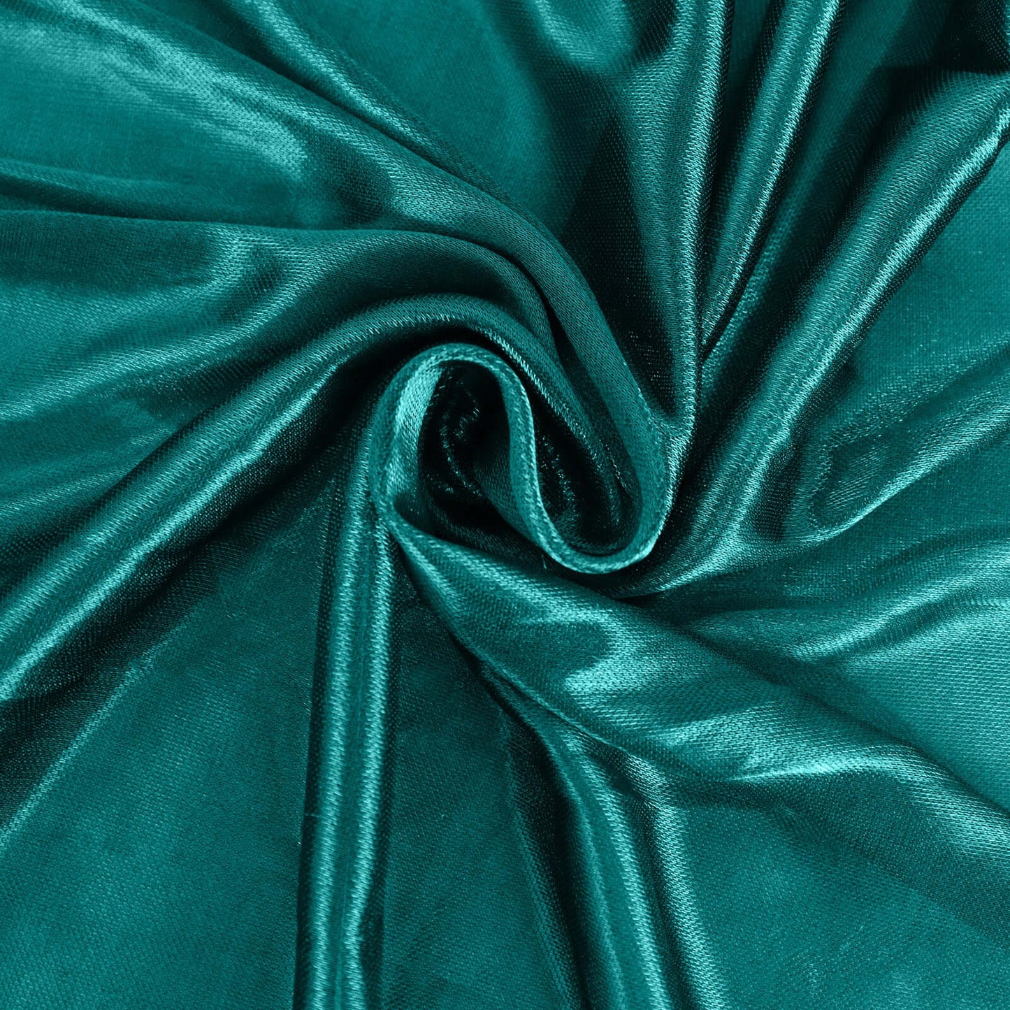 Satin 14ft Table Skirt Peacock Teal - Pleated Double Drape Table Cover