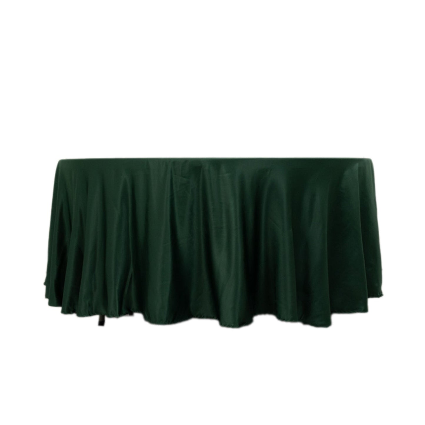Lamour Satin 108" Round Tablecloth Hunter Emerald Green - Durable & Silk-Like Table Cover