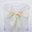 5 Pack Organza Chair Sashes Champagne - Reusable Sheer Chair Bows 6"x108"