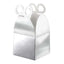 25 Pack Metallic Silver Butterfly Top Premium Party Favor Boxes, Cardstock Candy Gift Boxes - 250 GSM