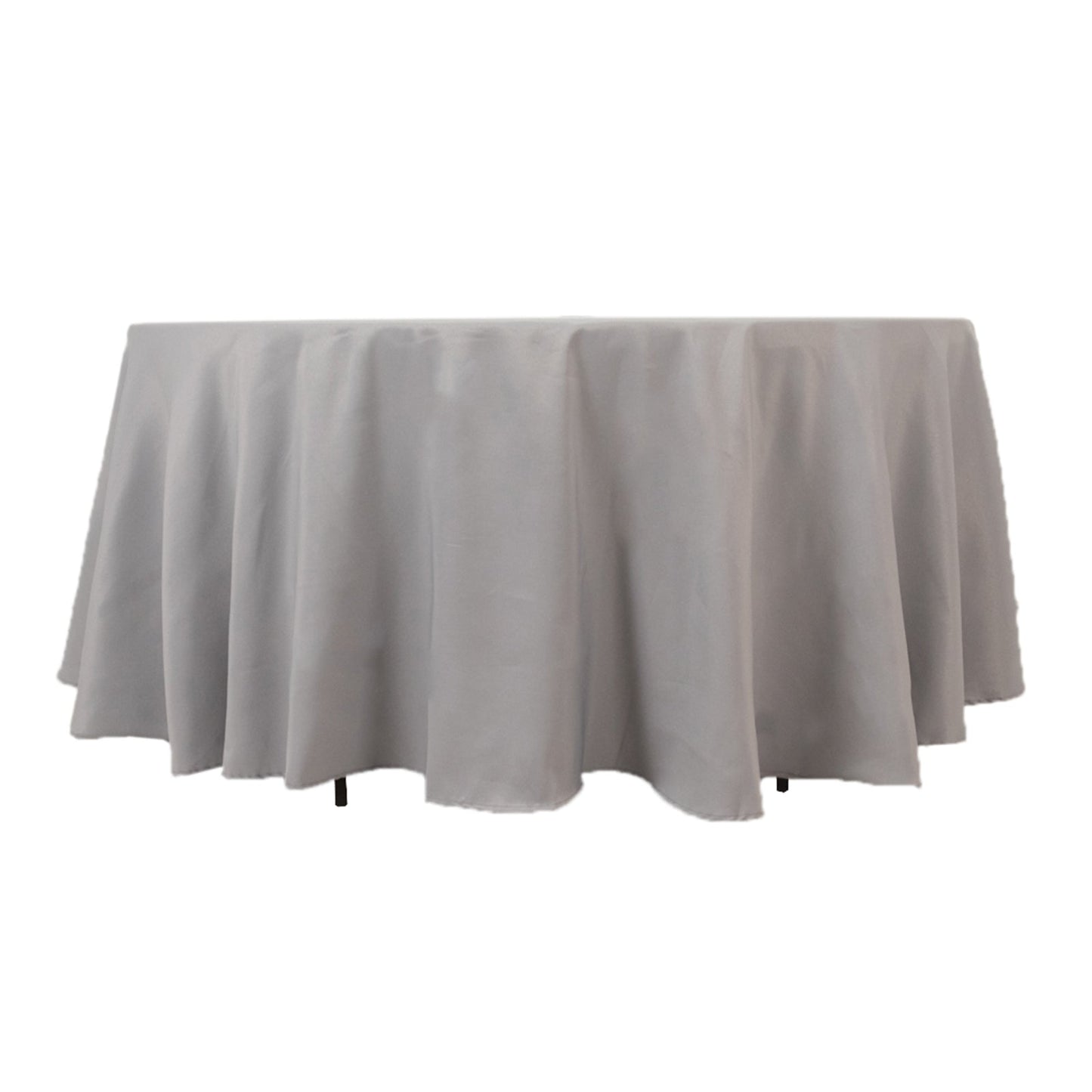 Premium Polyester 108" Round Tablecloth Silver - Wrinkle-Resistant 220GSM Table Cover