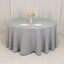 Premium Polyester 120" Round Tablecloth Silver - Seamless 220GSM Wrinkle-Resistant Table Cover