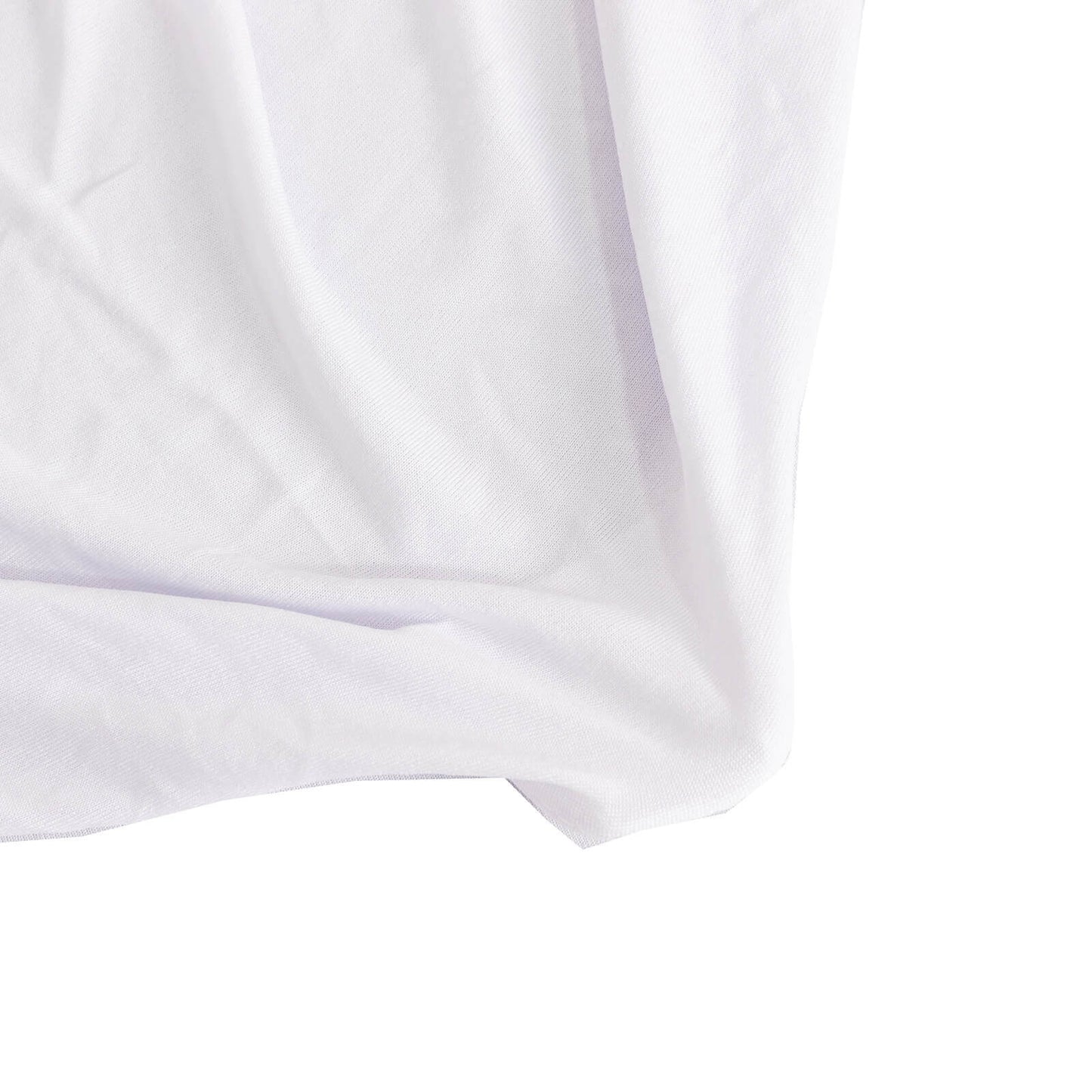 Spandex Chair Cover with Silver Rhinestone Buckled Sash Band White - Stylish Stretch Fitted Slipcover for Banquets & Events