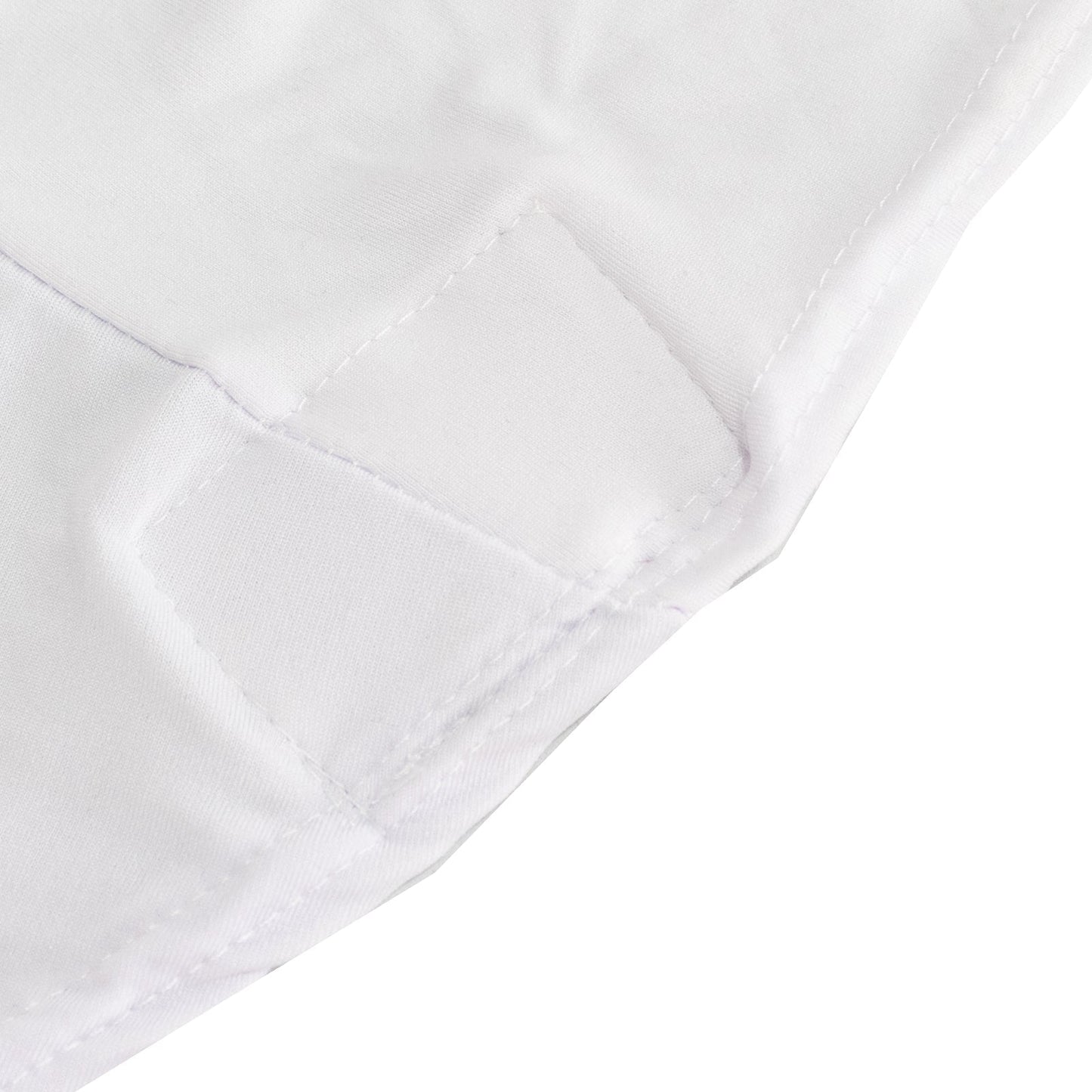 Stretch Spandex 72"x30" Rectangle Table Cover Royal Blue/White Cross Over Design - Two-Piece Fitted Tablecloth with Elastic Foot Pockets